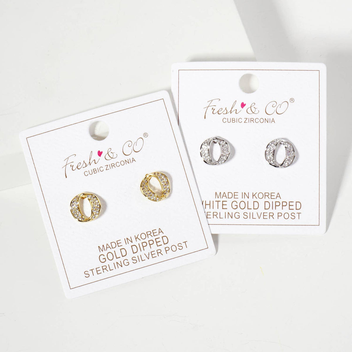 Pave-Set CZ 11mm Infinity Circle Minimalist Stud Earrings