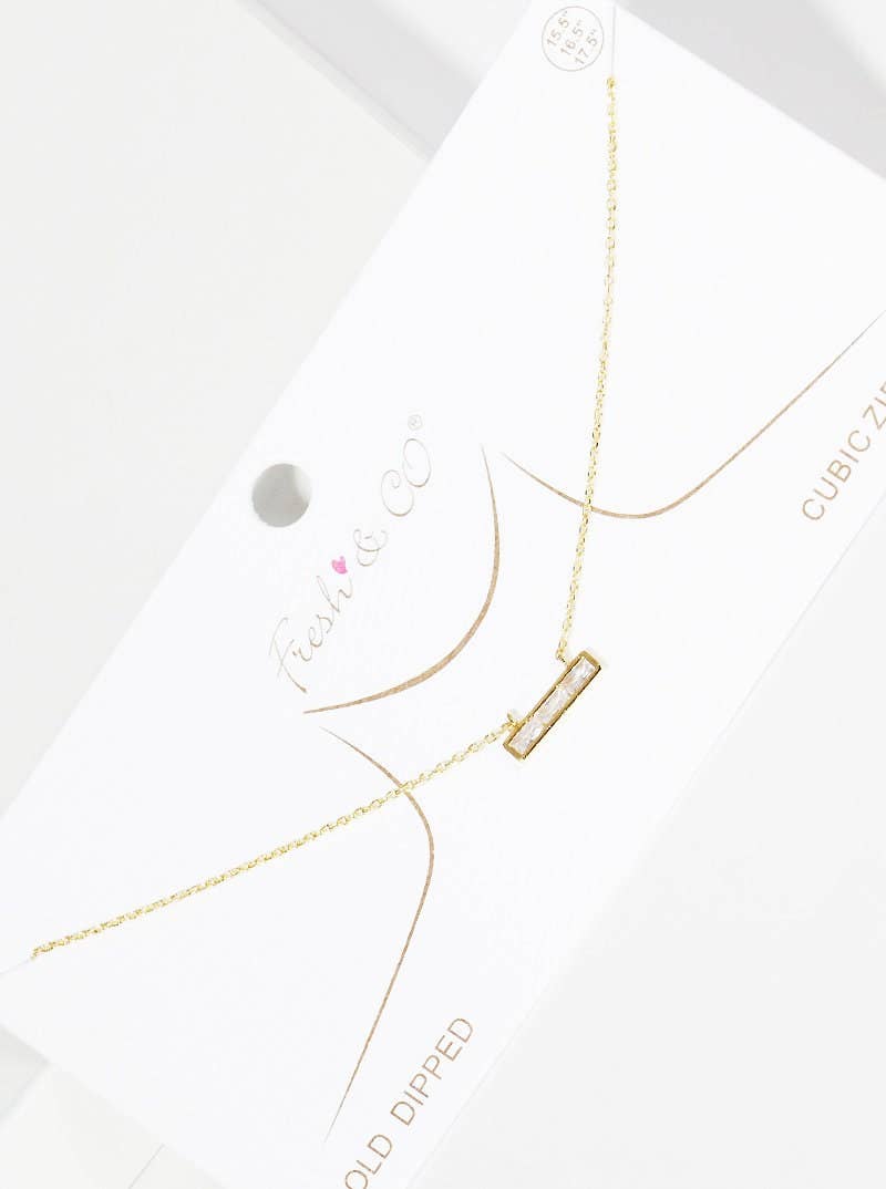 Gold Plated Dainty Mini Bar Necklace