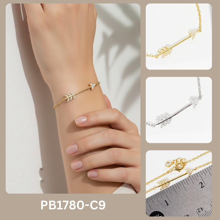 Minimalist Pavé Arrow Charm Bracelet
