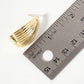 Polished Brass 30mm Ribbed Teardrop Earrings