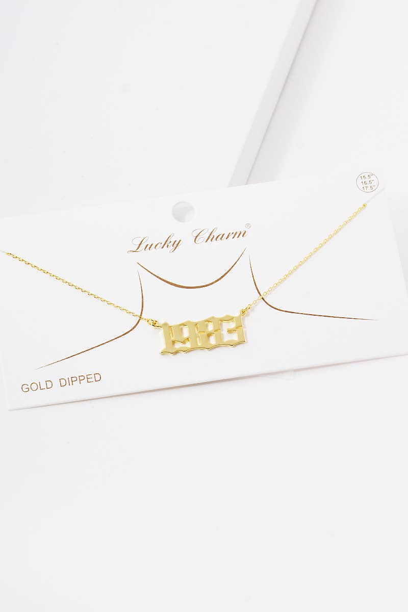 Gold Plated Birth Year Necklace
