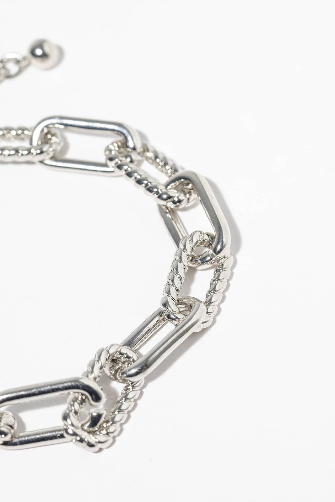 Mixed Texture Paperclip & Rope Chain Anklet