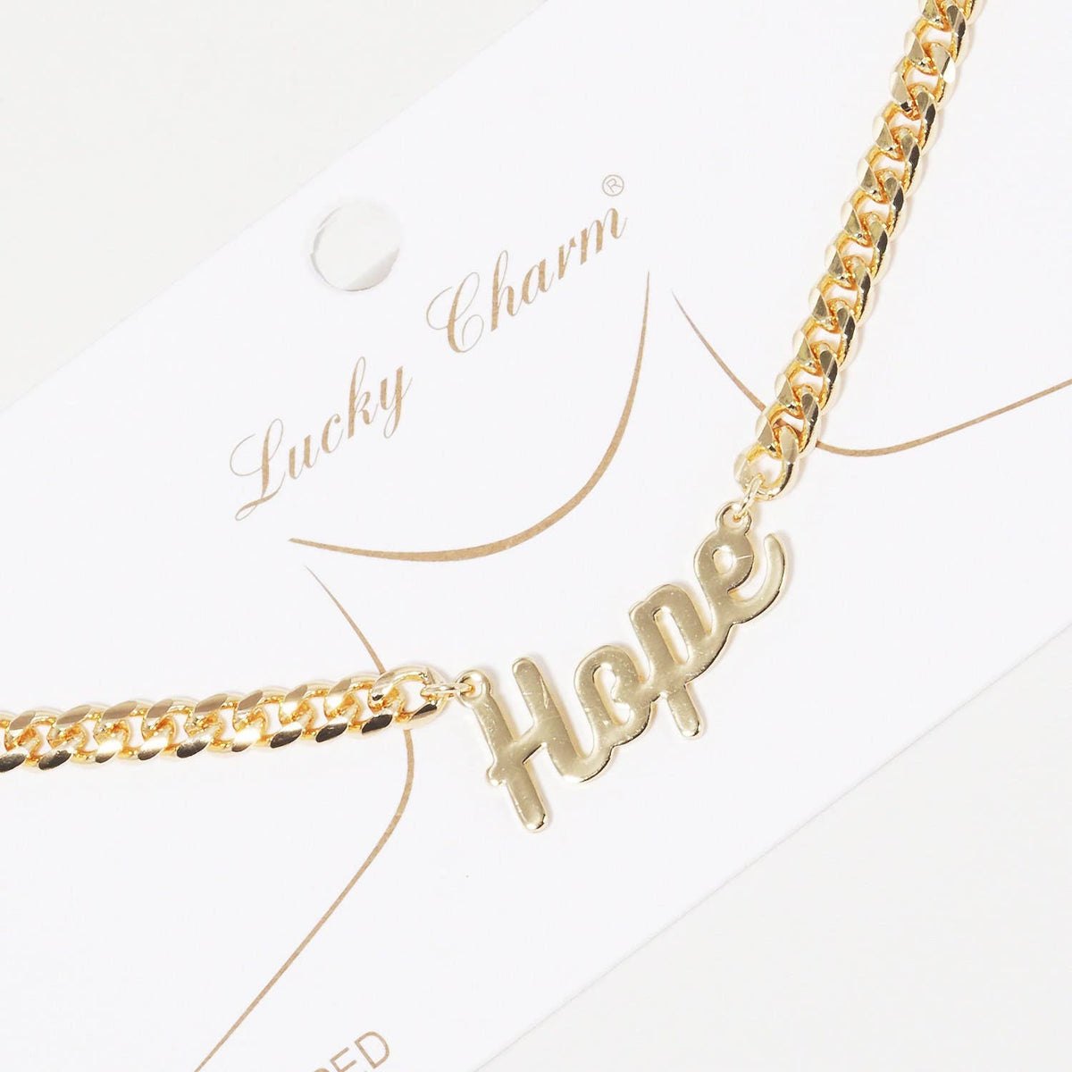 Gold Plated Cuban Link HOPE Necklace