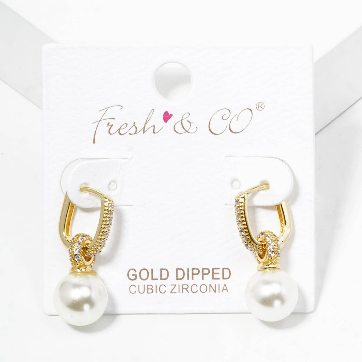Dainty Pave Huggie Hoop & Pearl Drop Earrings