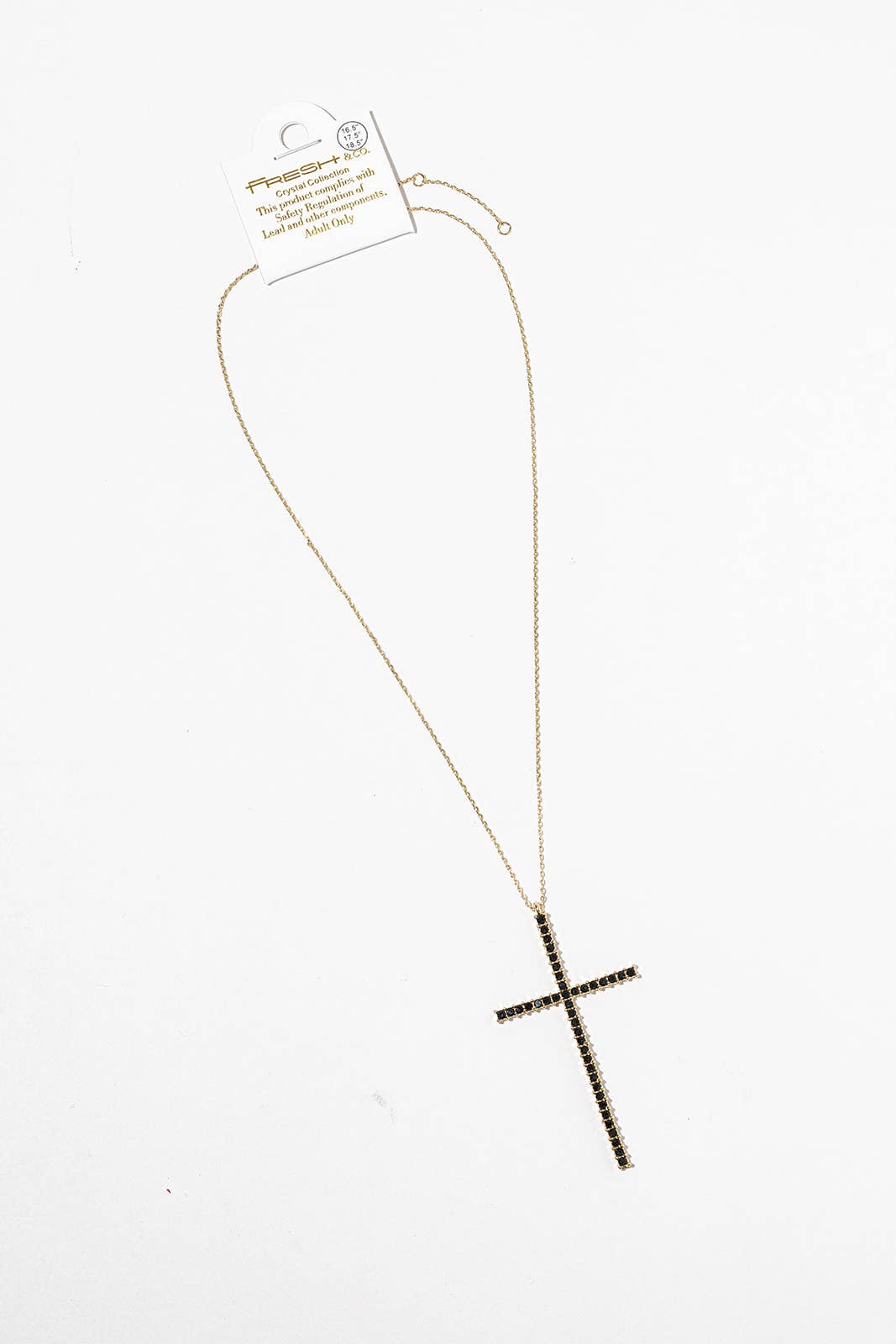 Crystal Cross Pendant Necklace – Gold & Silver Pavé Cross