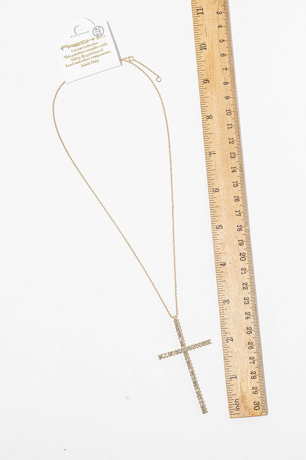 Crystal Cross Pendant Necklace – Gold & Silver Pavé Cross