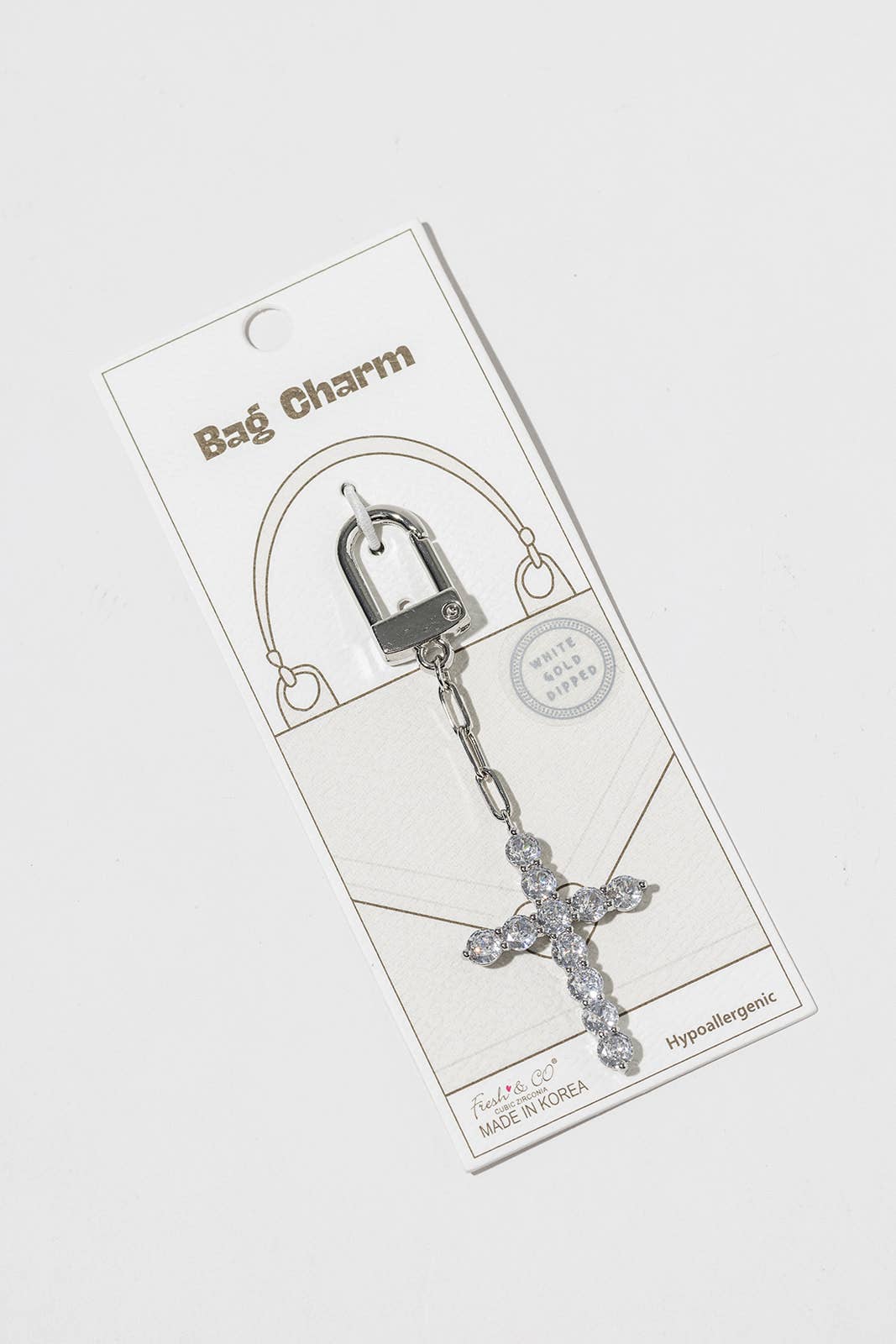 Crystal Cross Bag Charm
