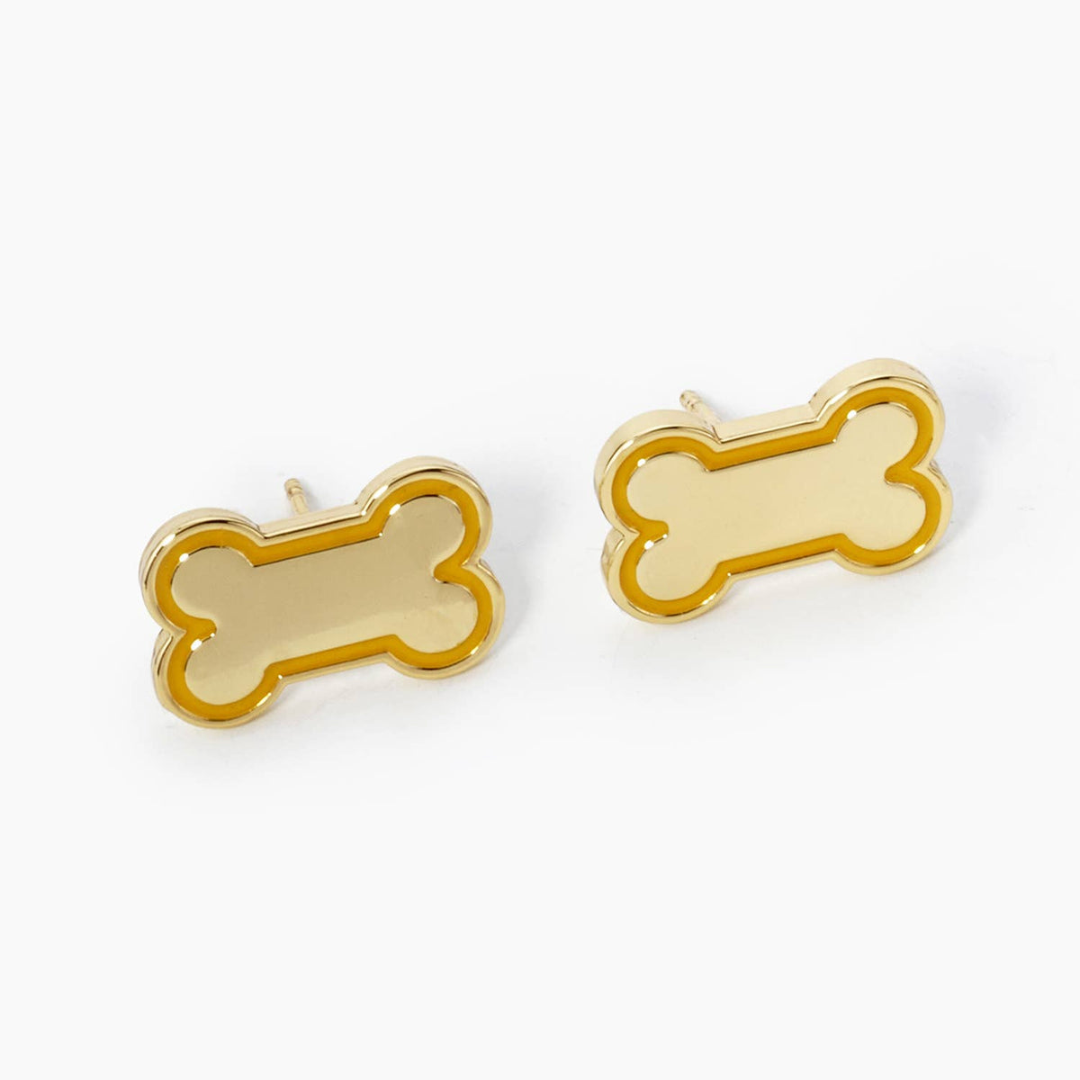 GAME DAY MASCOT 9MM ENAMEL DOG BONE TREAT STUD EARRINGS