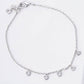 Bezel Cubic Zirconia Station Dangle Bracelet