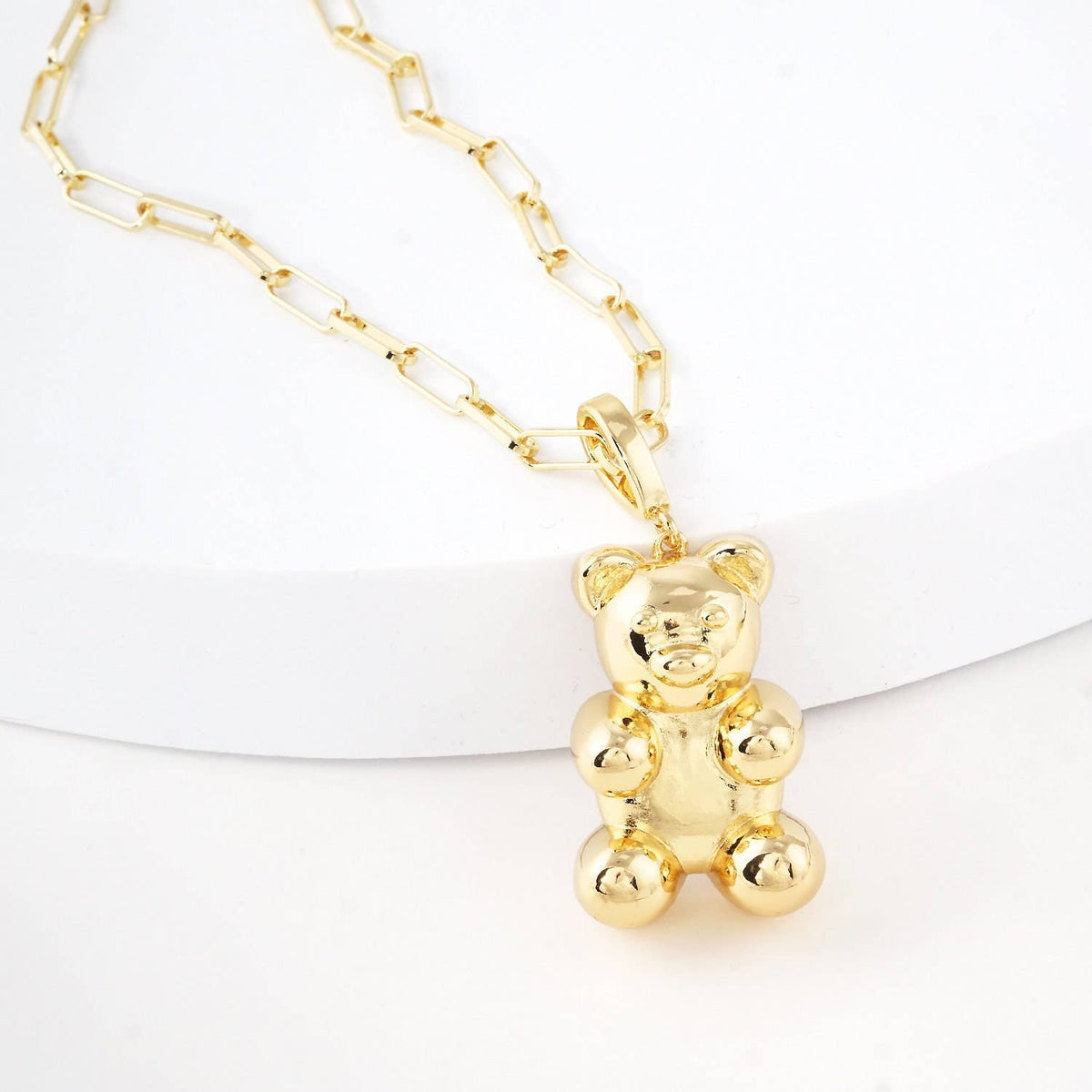 Gold Plated Teddy Bear Necklace