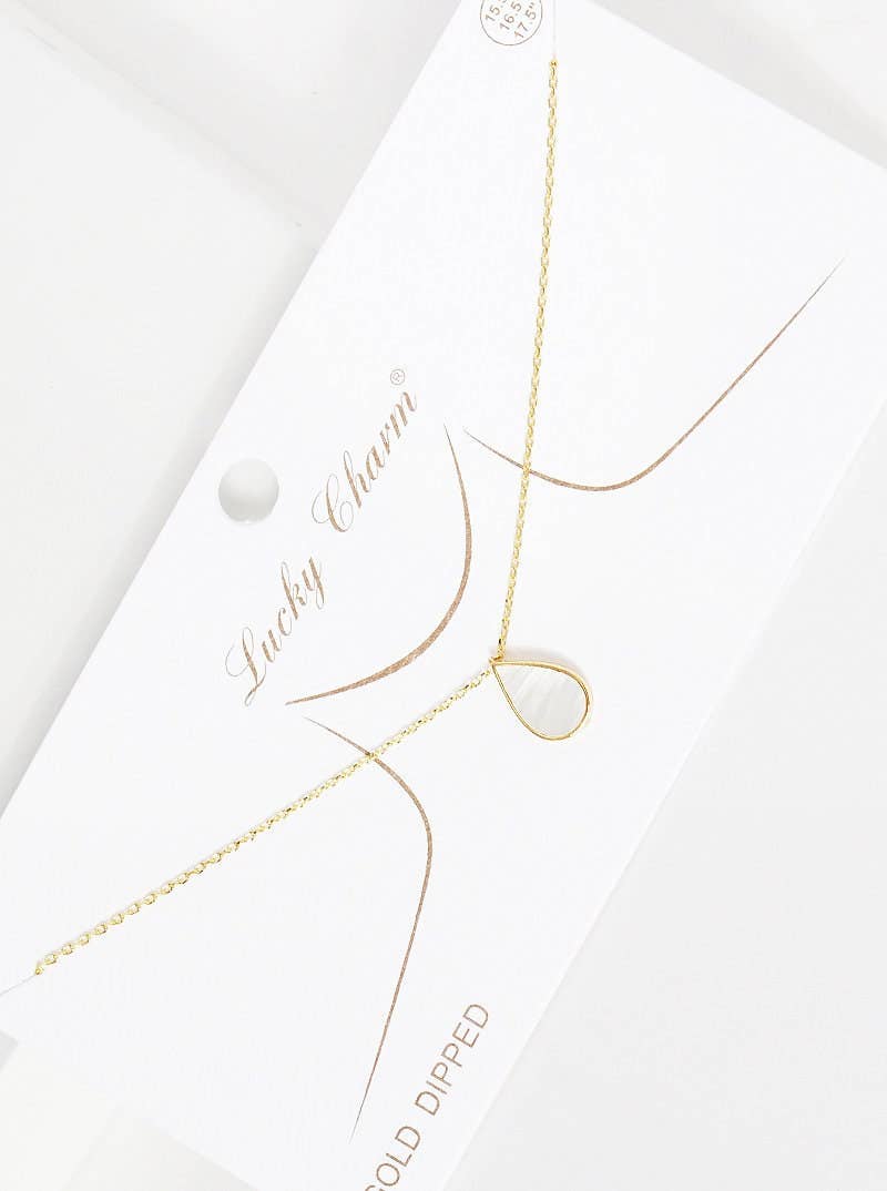 White Shelled Water Drop Necklace
