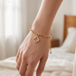 Cubic Zirconia Clover Charm Link Bracelet