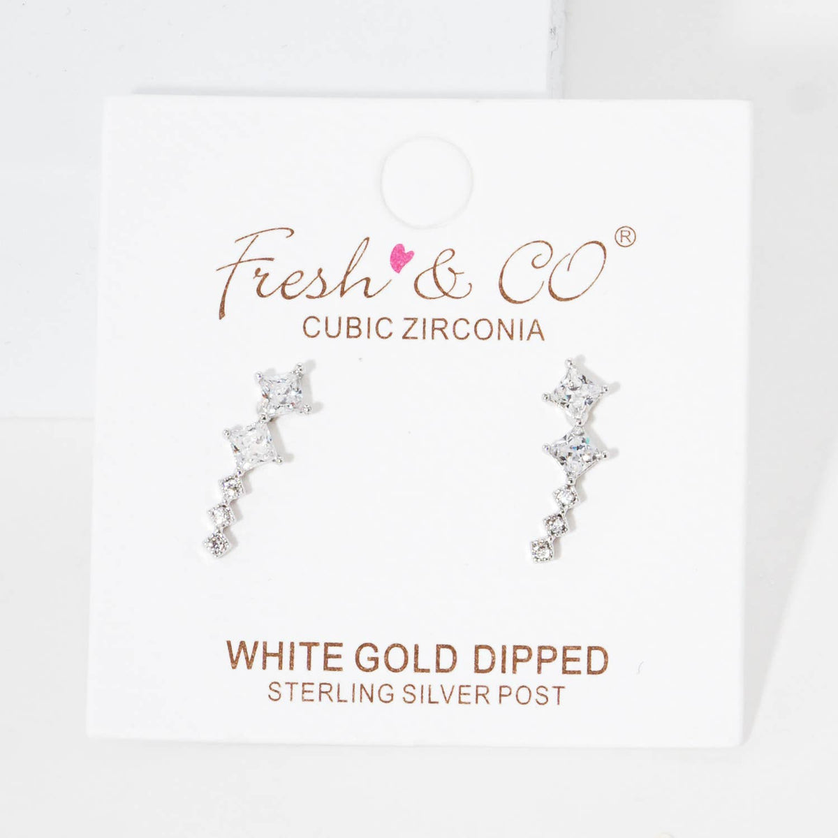 Geometric Cubic Zirconia Ear Crawlers