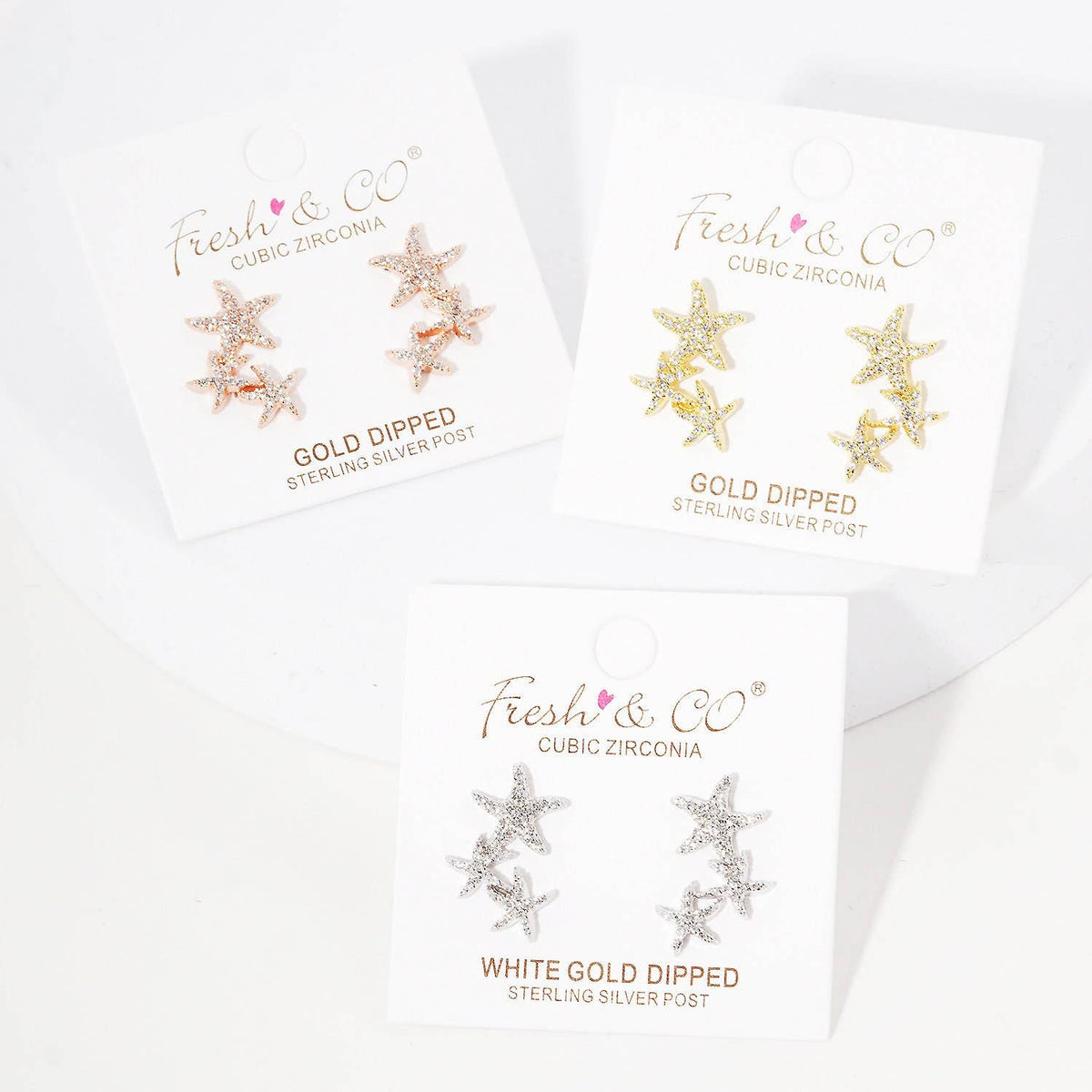 Gold Starfish Ear Climber Earrings