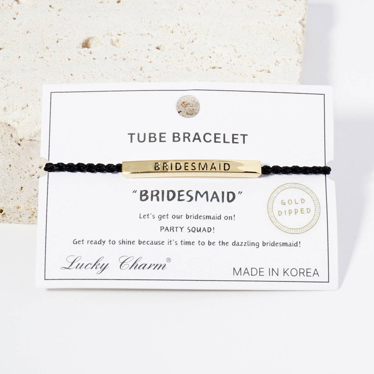 Inspirational Messages "Bridesmaid" Tube Bar Bracelet