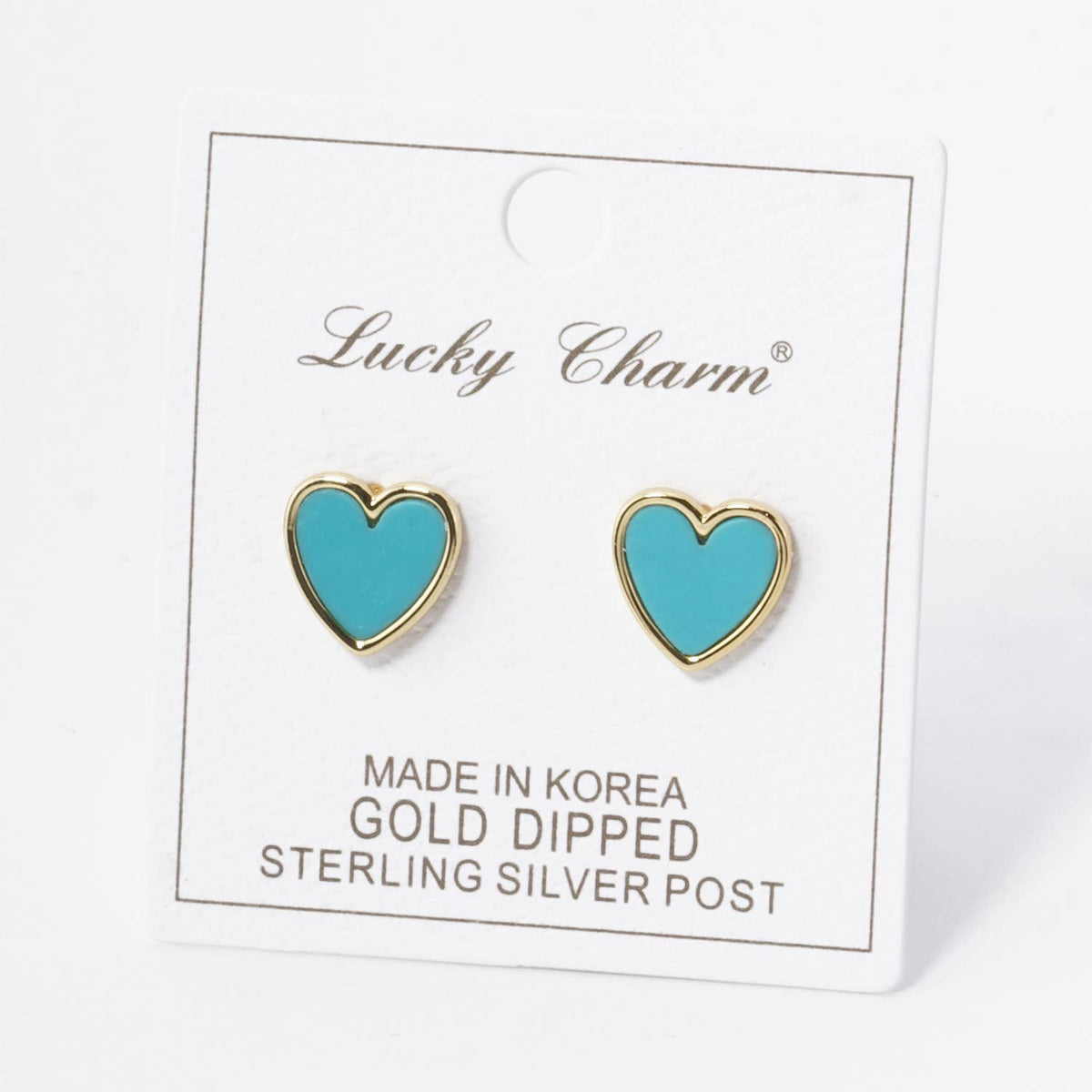 18K GOLD DIPPED 13MM HEART STUD EARRINGS