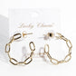 Textured Geometric Link Hoop Earrings