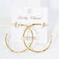Polished Brass Delicate Bamboo Design 40mm Hoop Earrings