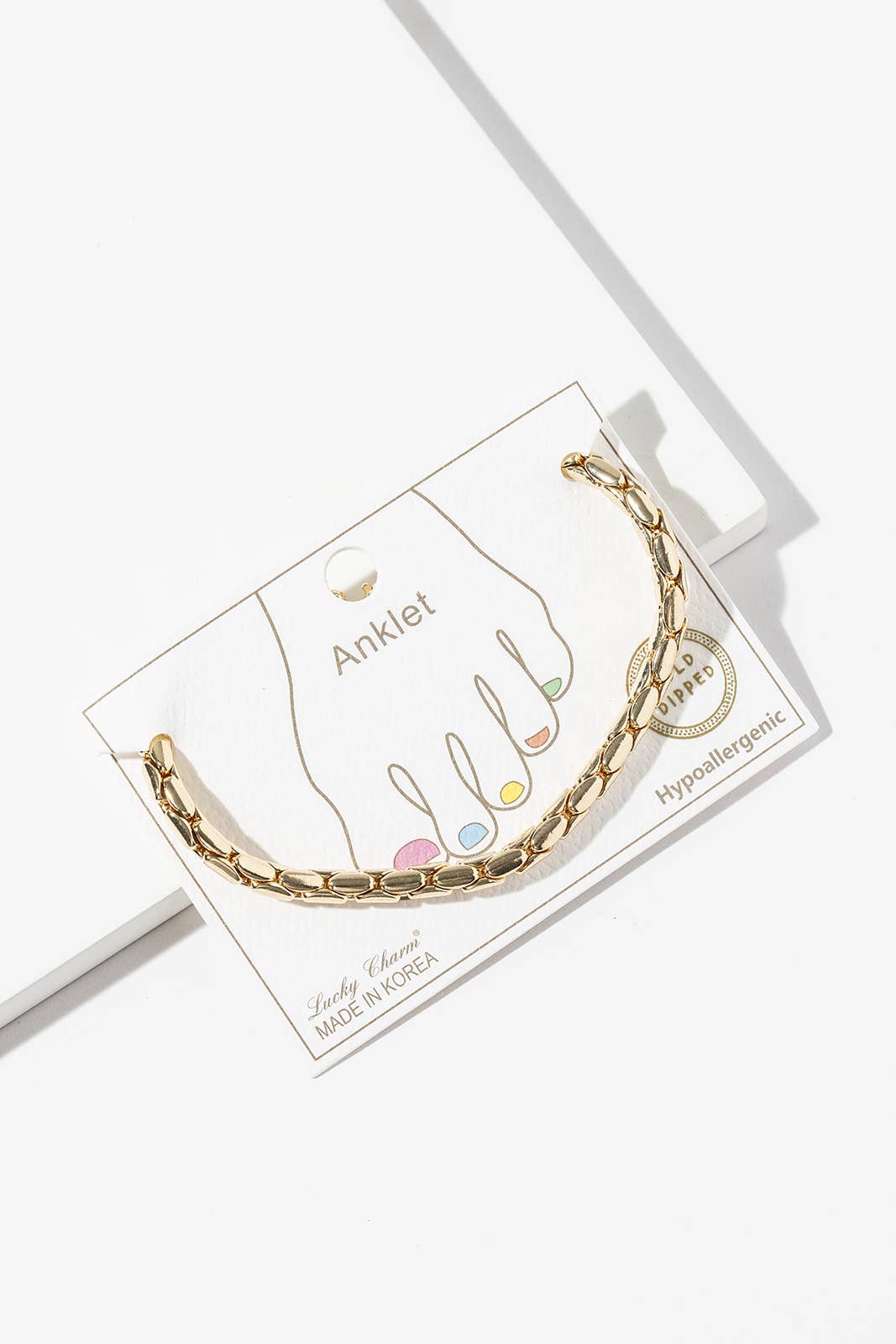 Hypoallergenic 18K Gold & Silver Dipped Dainty Bean Chain An