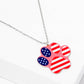 American Flag Paw Print Pendant Necklace