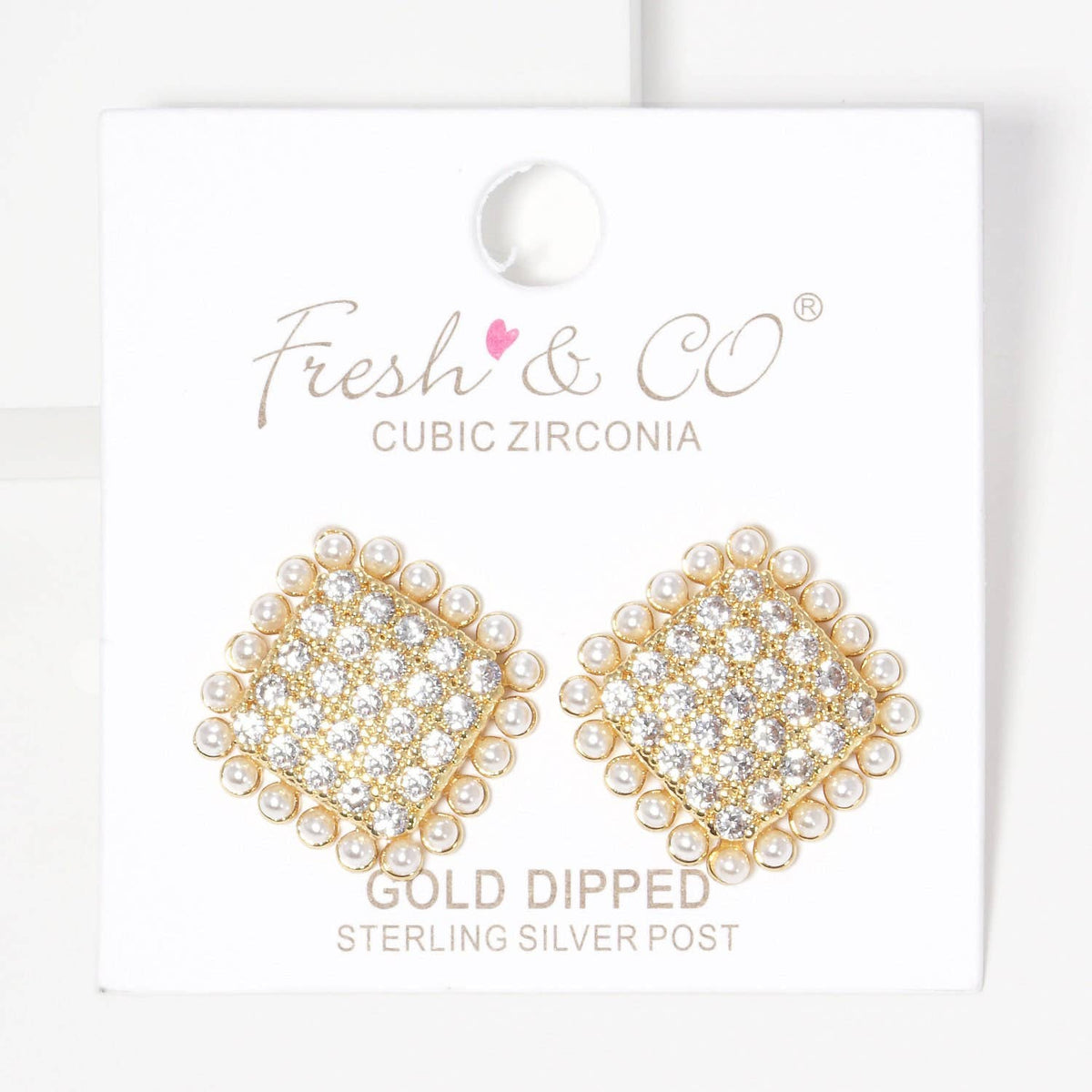 Freshwater Pearl Outline Stud Earrings