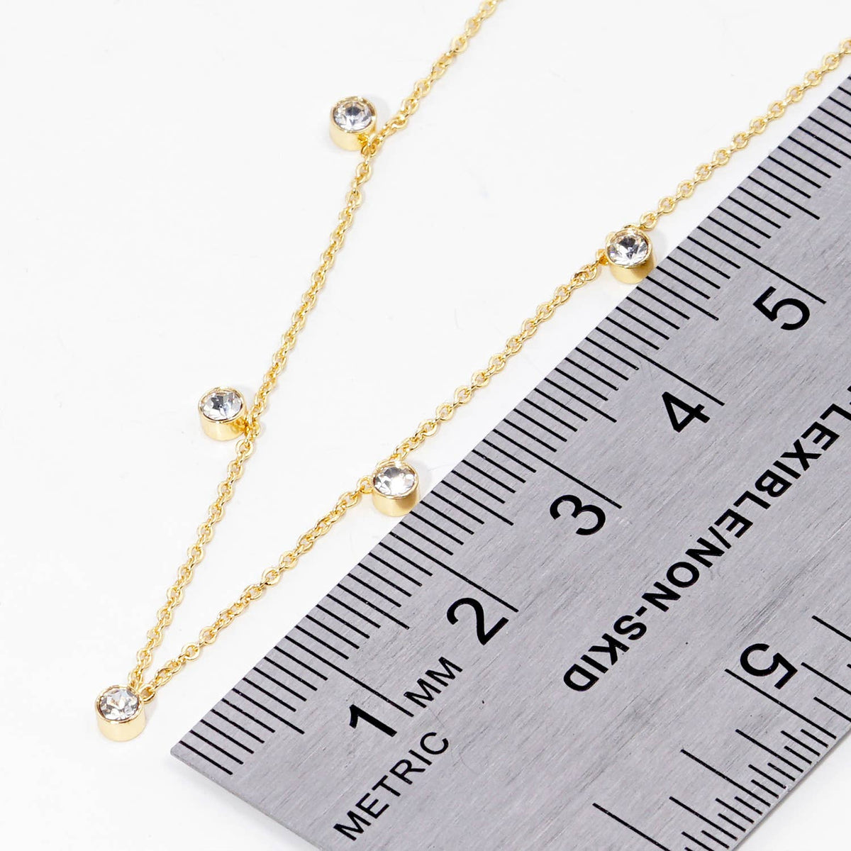 Diamond By The Yard Necklace / Bezel cubic zirconia Station