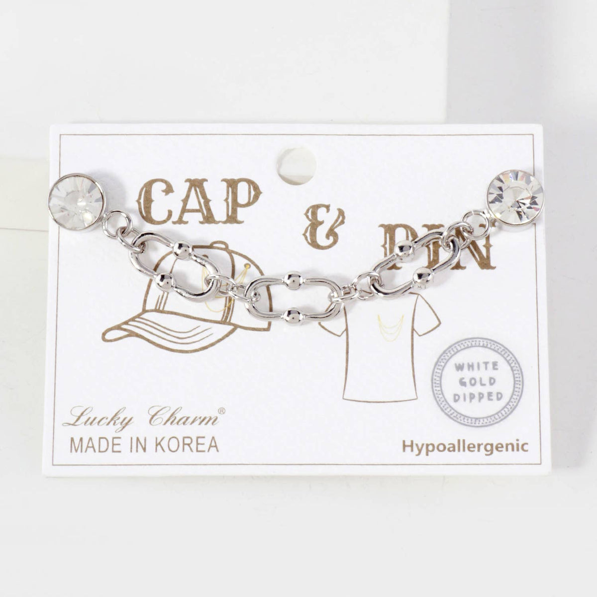 Lucky Charm Crystal Cap & Pin Chain Accessory