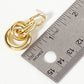 Polished Brass Interlocking Circles Drop Gold-Dipped Earring