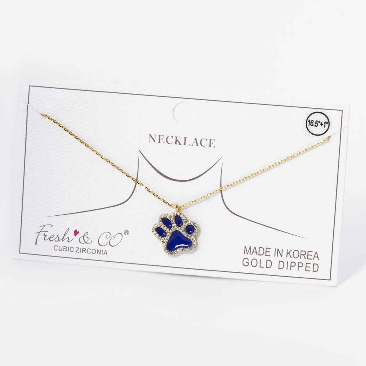 Game Day Enamel Paw Pendant Necklace.