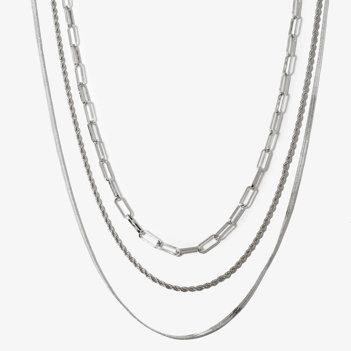 Gold  3 Layered Chain Necklace