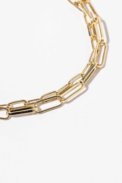Magnetic Clasp Two-Row Paperclip Chain Bracelet