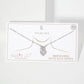 Heart CZ-Stone Drop Pave-Set Bow Pendant Necklace