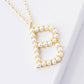 Gold Plated Pearl Initial Necklace