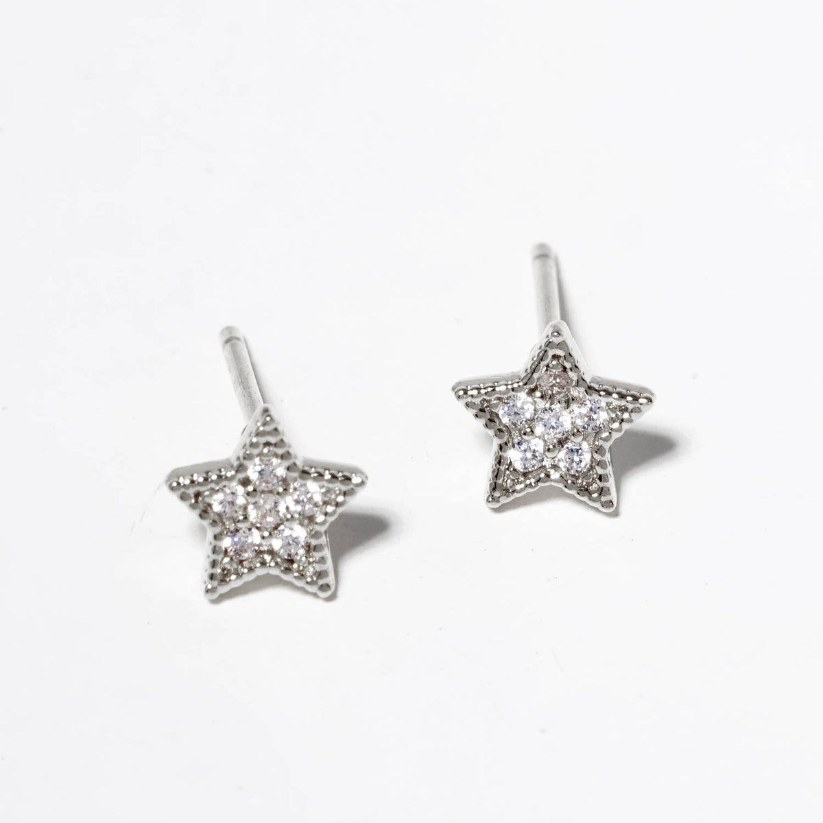 18K Gold Dipped CZ Pave Star Post Stud Earrings