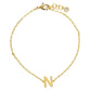 Gold Plated Initial Letter Bracelet