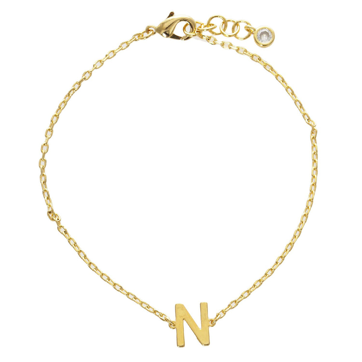 Gold Plated Initial Letter Bracelet