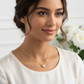 Pave CZ Padded Heart Charm Necklace