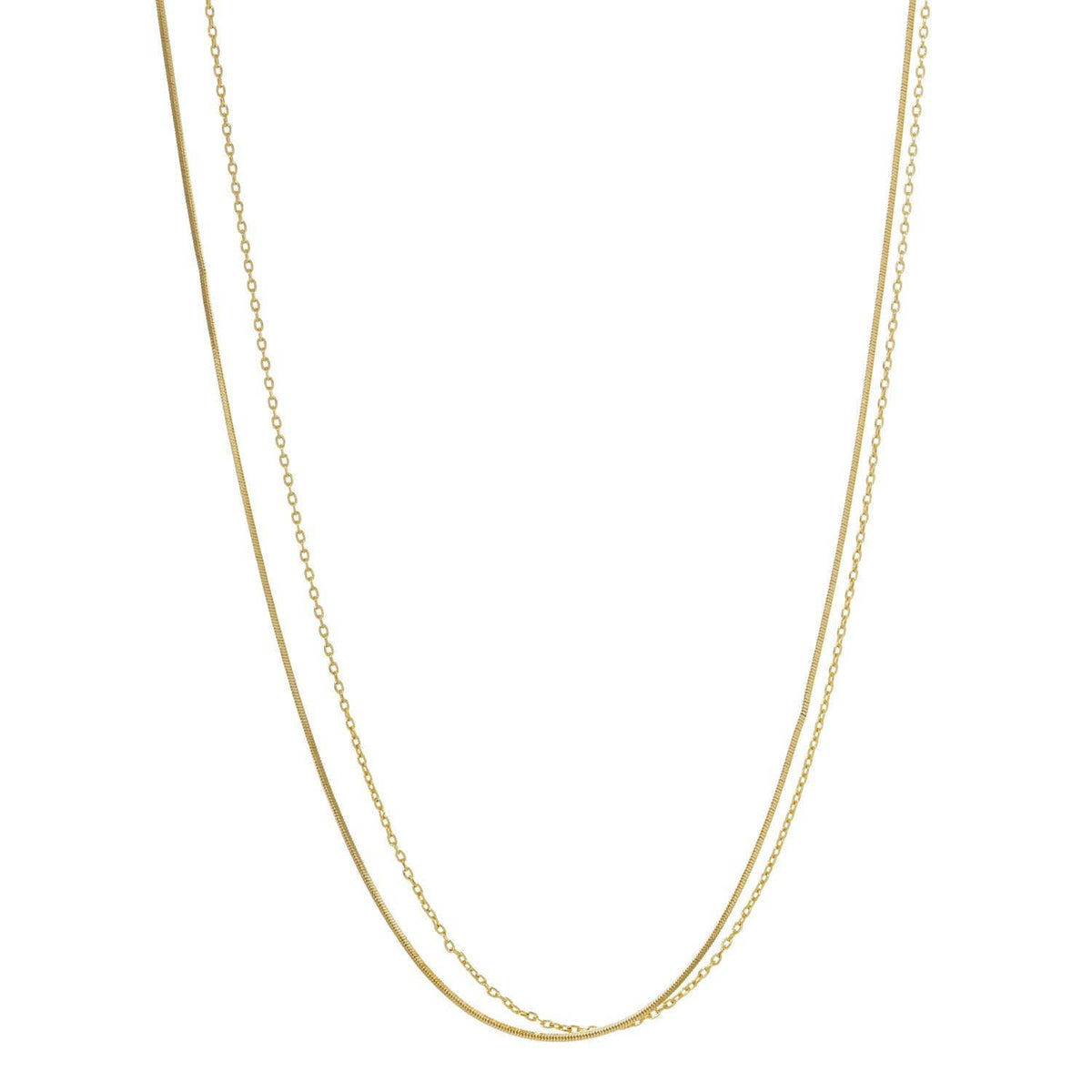 Gold Simple Double Layer Chain Necklace
