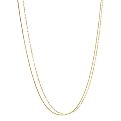 Gold Simple Double Layer Chain Necklace