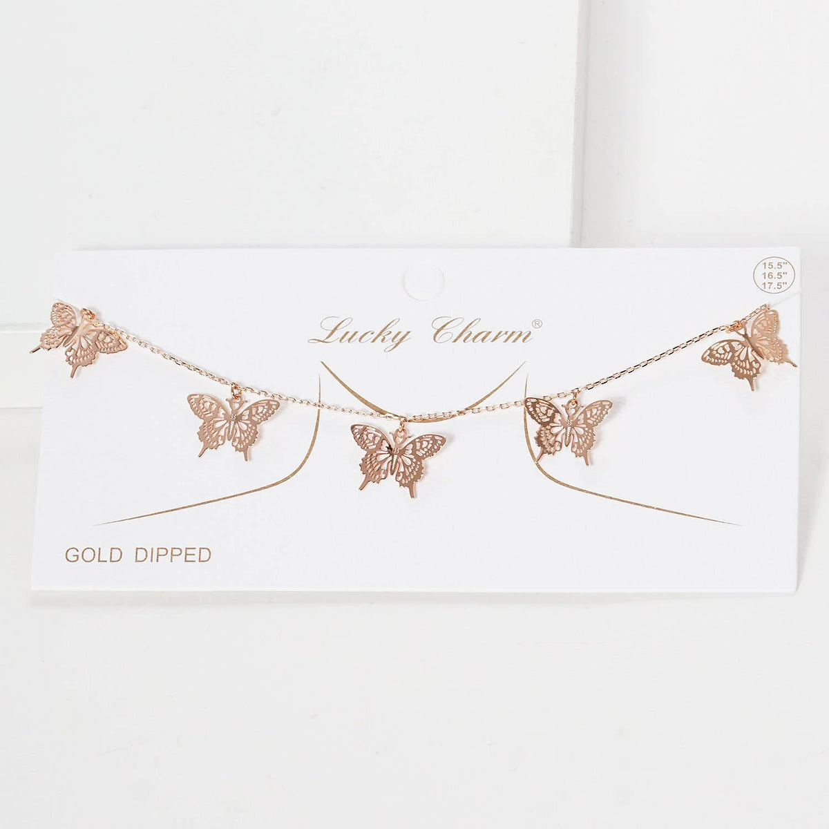 5 Gold Plated Large Butterfly Charm Necklace