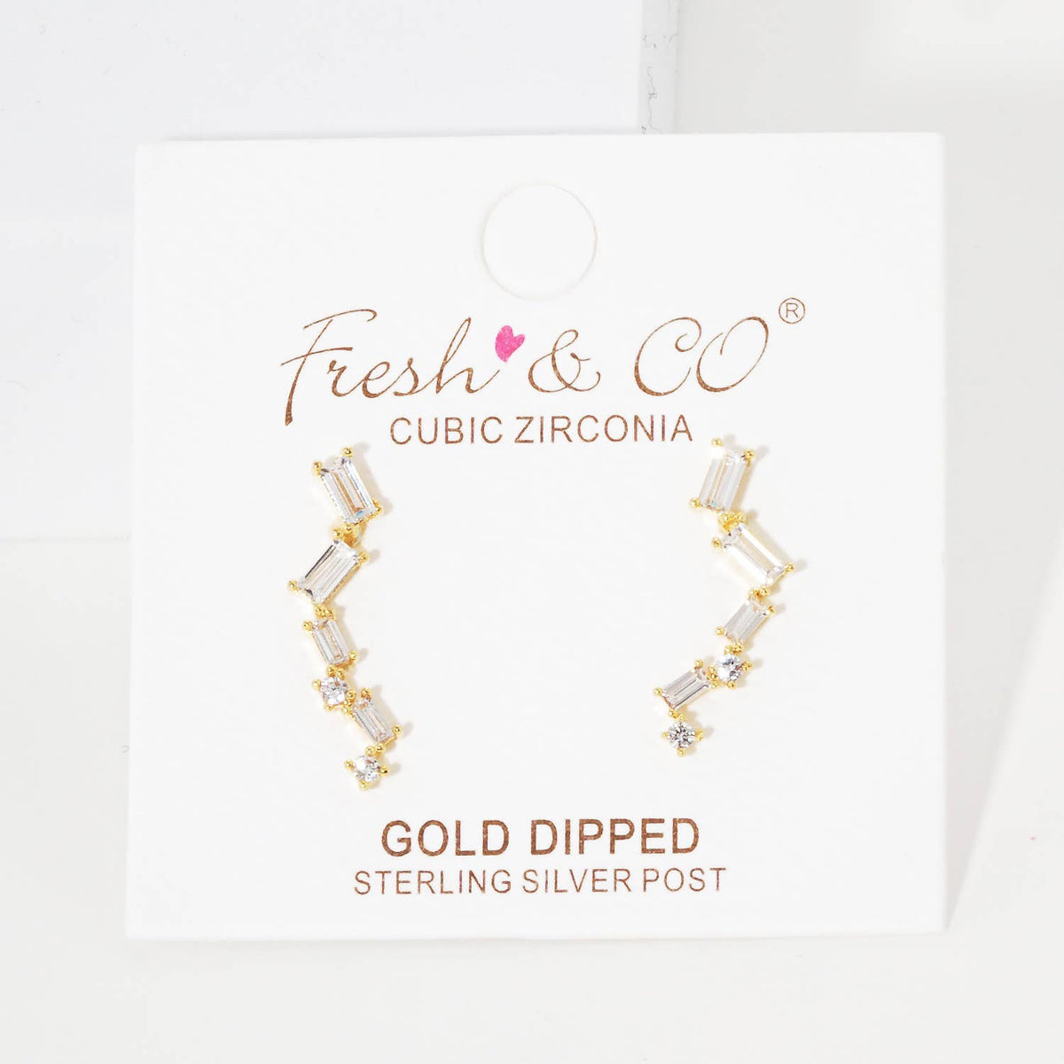 Cubic Zirconia Baguette Ear Crawler