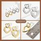 Polished Brass Cutout Double Heart Drop Dangle Earrings