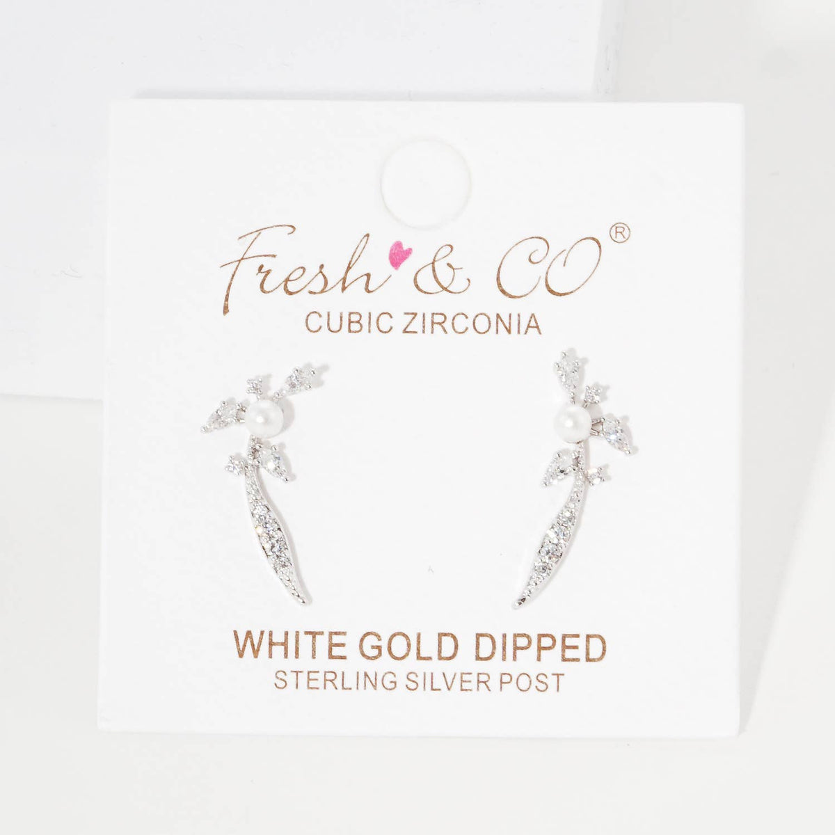 Pearl & Cubic Zirconia Ear Crawlers