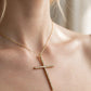 Crystal Cross Pendant Necklace – Gold & Silver Pavé Cross