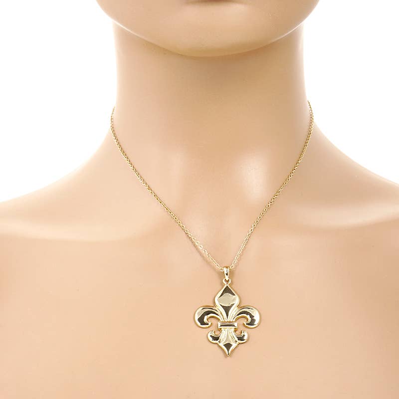 Gold Dipped Fleur De Lis Necklace