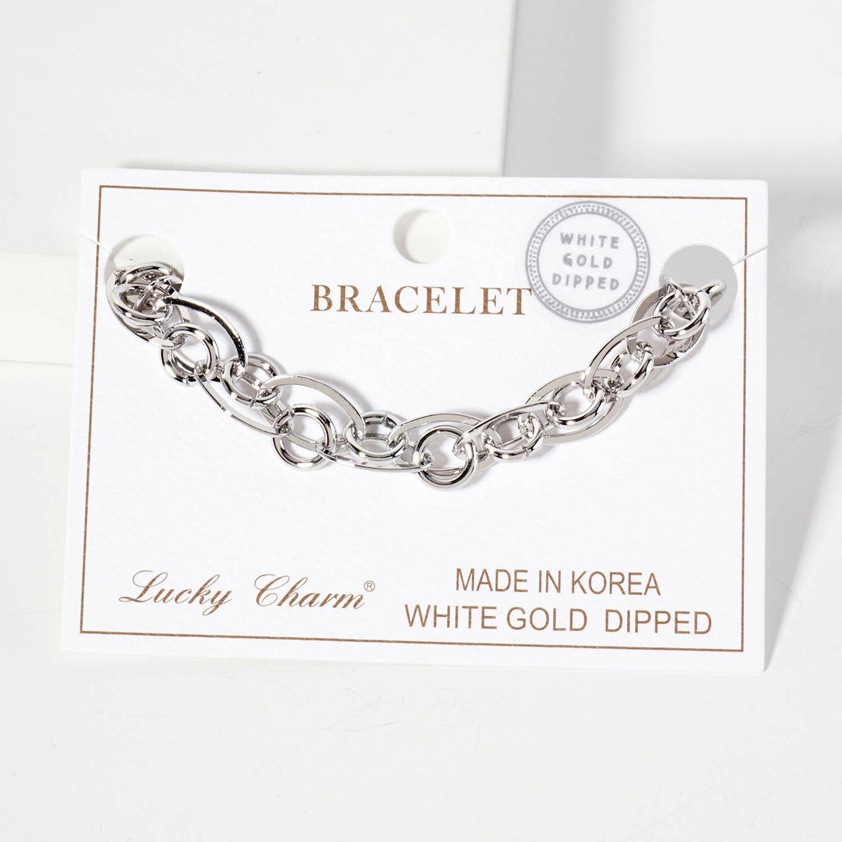 18K-Gold-Dipped Polished Brass Interwoven Chain Bracelet