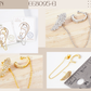 Angel-Wing Stud and Ear Cuff Drape Chain Earring Set