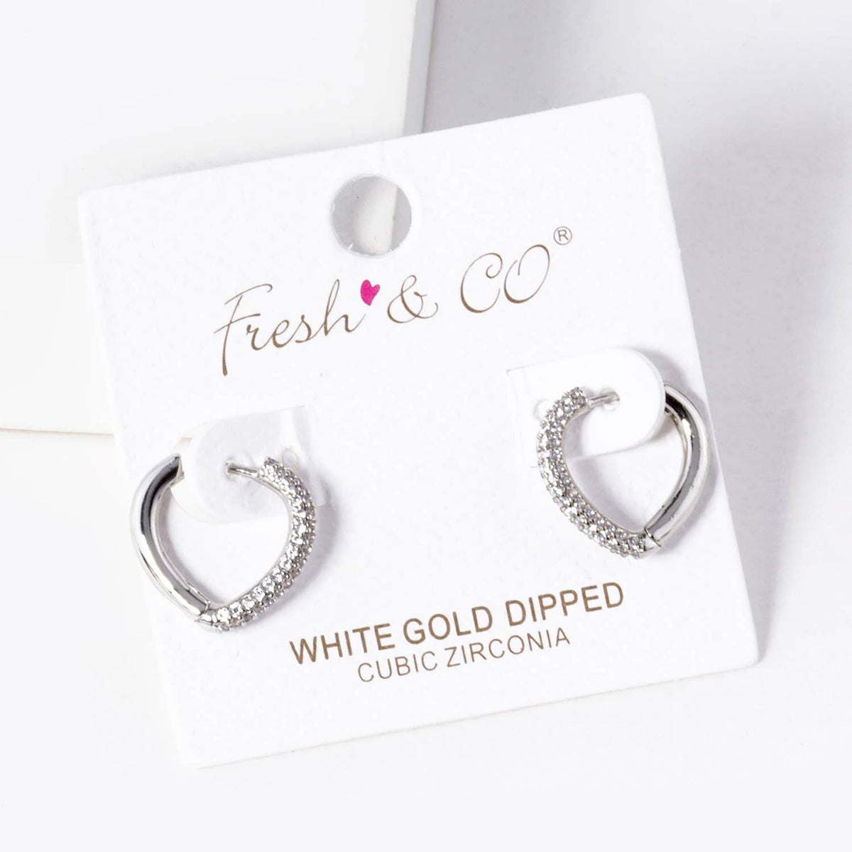 Dainty Cubic Zirconia Half Pave Huggie Hoop Earrings