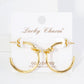 Polished Brass Delicate Knot Accent 25mm Hoop Earrings