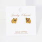 Animal-Theme Brushed Brass 10mm Panda Stud Earrings